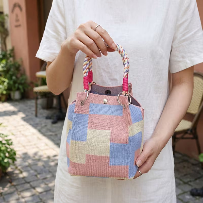 Bolsa Feminina Tote de Malha com Grande Capacidade