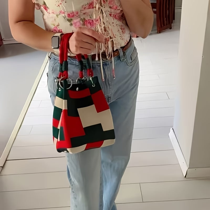 Bolsa Feminina Tote de Malha com Grande Capacidade