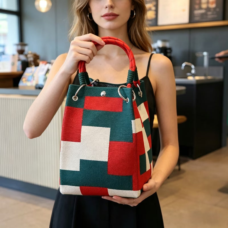 Bolsa Feminina Tote de Malha com Grande Capacidade